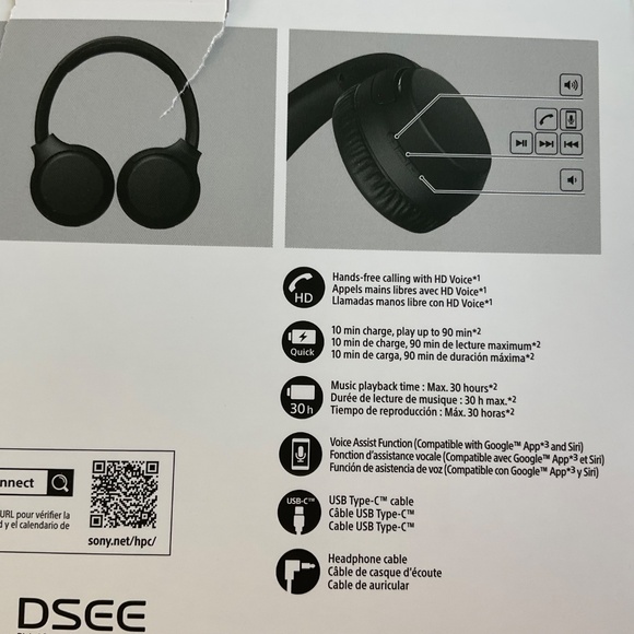 Sony Headphones WH-XB700 Extra Bass Wireless Headphones - Picture 9 of 9